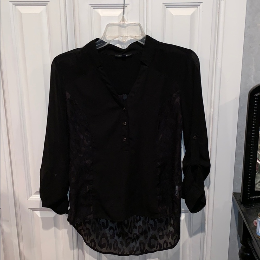 Black mesh blouse